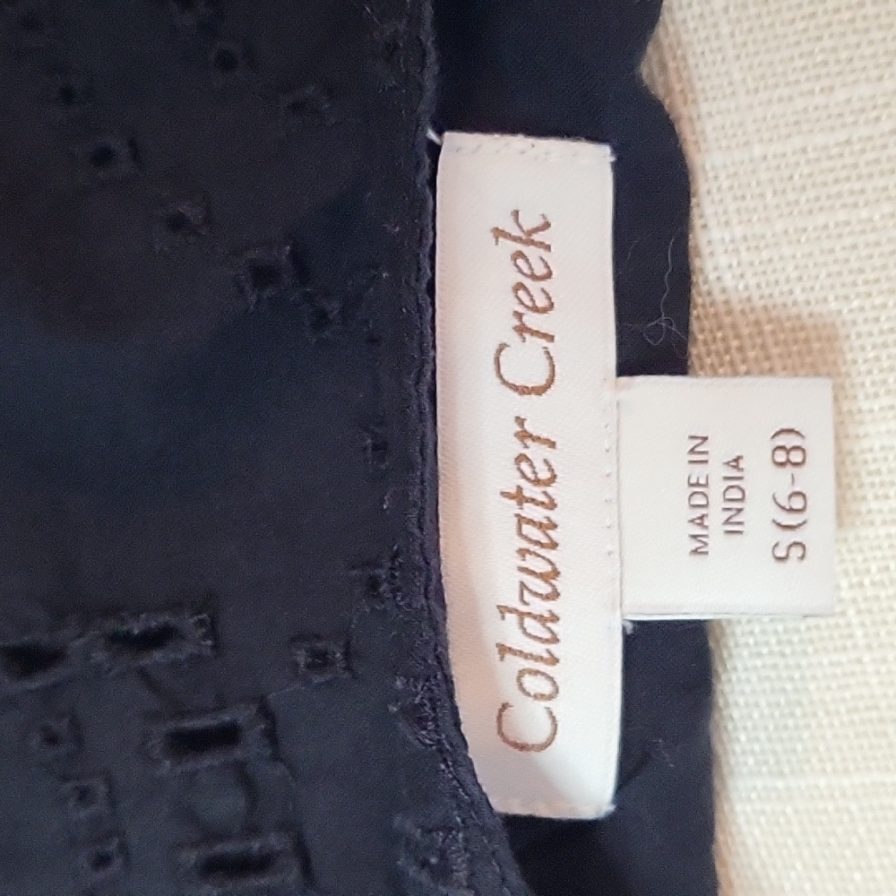 Coldwater Creek Size Small- Women's Black Cotton Eyelet lined Tank Top - Picture 6 of 6